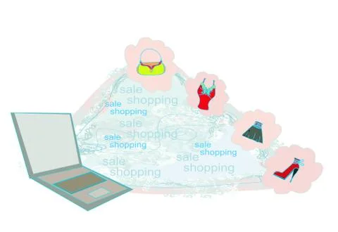 Online shopping abstract background Stock Illustration