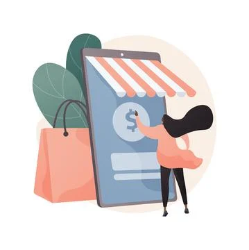 Online shopping abstract concept vector illustration. Illustrazione stock