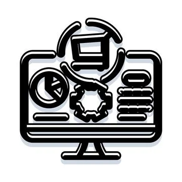Online shopping analysis management with digital tools Stock Illustration