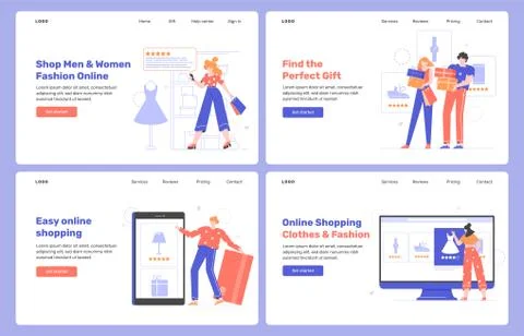 Online shopping and e-commerce. Stock Illustration