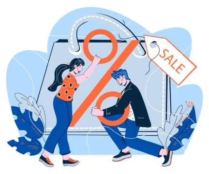 Online shopping and e-commerce sales, digital marketing vector illustration. Stock Illustration