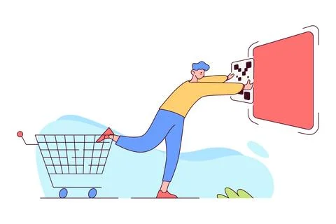 Online Shopping and E-commerce Illustration Stock Illustration