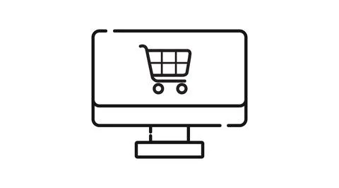 Online shopping and e-commerce icon Ilustración de archivo
