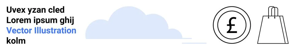 Online Shopping and E-commerce Concept with Cloud Storage, Price Icon, and .. Stock Illustration