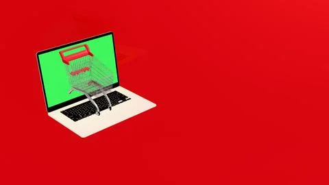 Online shopping and e-commerce concept, Digital retail and internet marketing Stock Illustration