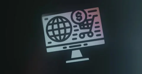 Online shopping and electronic commerce icon Stock Footage 314853280