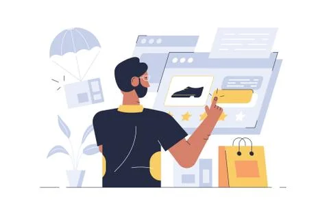 Online shopping application Stock Illustration
