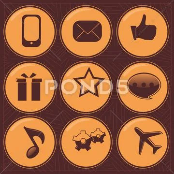 Online shopping buttons Stock Illustration