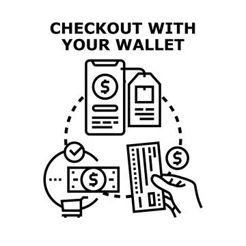 Online shopping checkout with secure digital wallet payment Stock Illustration