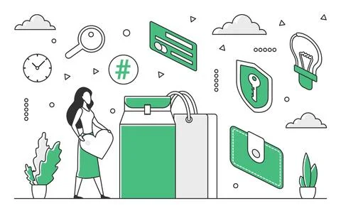 Online shopping commerce Stock Illustration