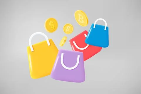 Online shopping concept. 3d vector illustration Stock Illustration