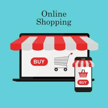Online Shopping concept background. Vector Illustration Stock Illustration