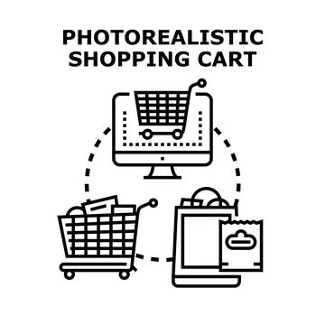 Online shopping concept with digital commerce and delivery Stock Illustration