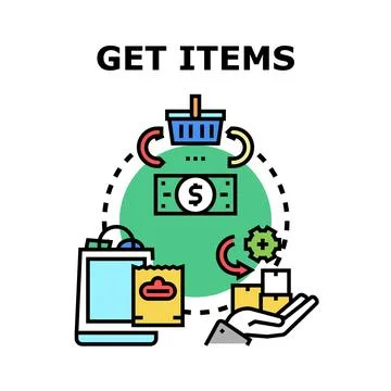Online shopping concept for getting items delivered Stock Illustration