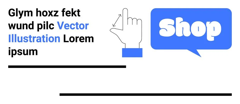 Online Shopping Concept with Hand Cursor and Speech Bubble Stock Illustration