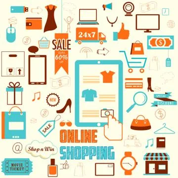 Online Shopping Concept Stock Illustration