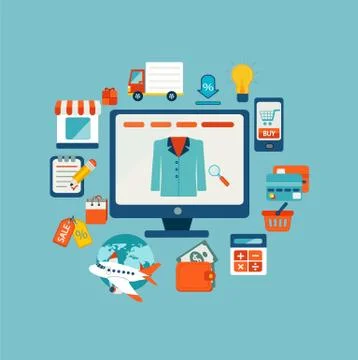 Online shopping concept Stock Illustration