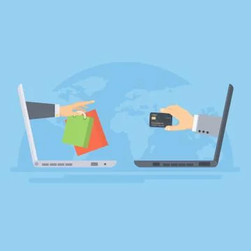Online shopping concept. Illustrazione stock