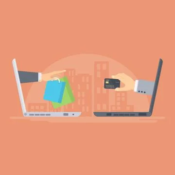 Online shopping concept. Illustrazione stock