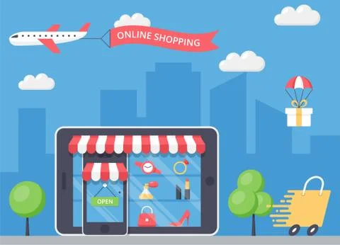 Online Shopping Concept Stock Illustration
