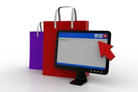 Online shopping concept Free Stock Illustration
