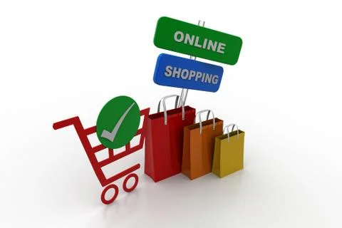 Online shopping concept Free Stock Illustration