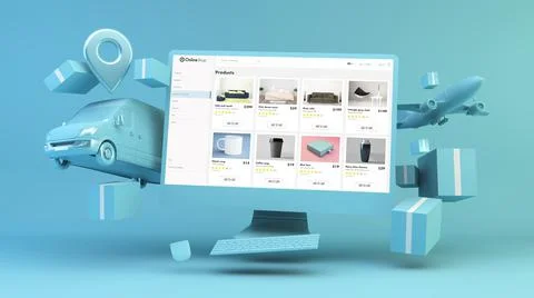 Online shopping concept Stock Illustration