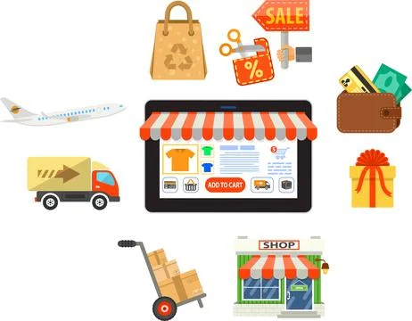 Online Shopping Concept Stock Illustration