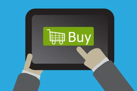 Online shopping concept using a tablet computer イラスト素材
