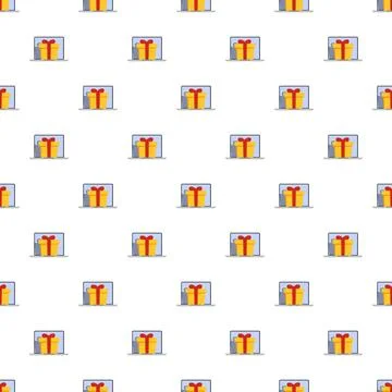 Online shopping for digital gifts seamless pattern 스톡 일러스트
