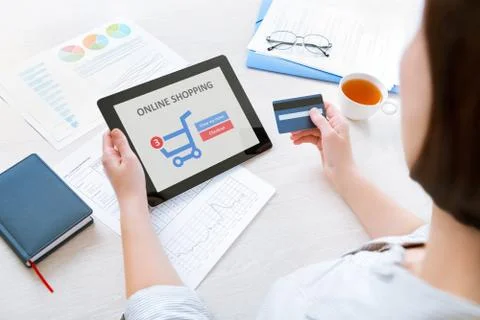 Online shopping with digital tablet Stock Illustration