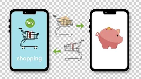 Online shopping e-commerce and customer experience concept Stock Illustration