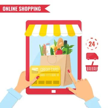 Online shopping, e-commerce concept Stock Illustration