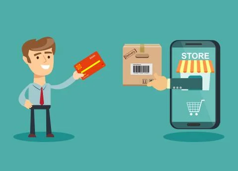 Online shopping E-commerce concept. Stock Illustration