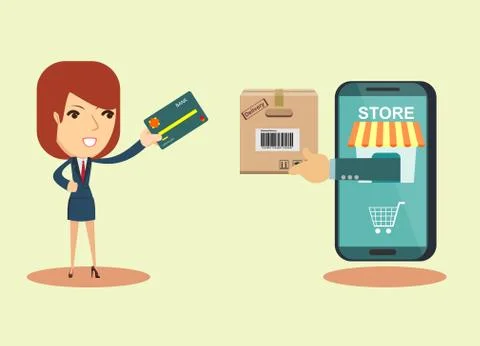 Online shopping E-commerce concept. Stock Illustration
