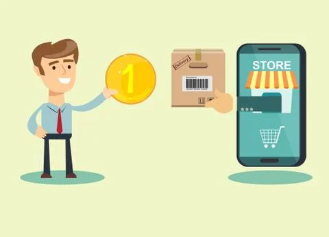 Online shopping E-commerce concept. Stock Illustration