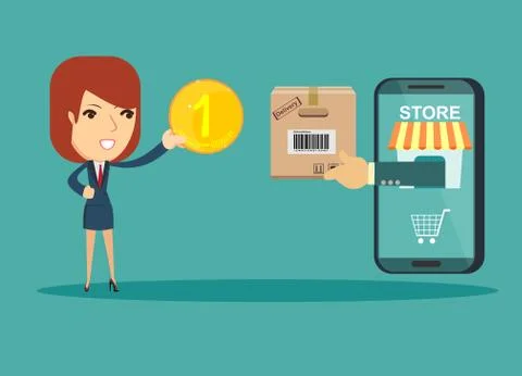 Online shopping E-commerce concept. Stock Illustration