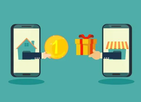 Online shopping E-commerce concept. Stock Illustration