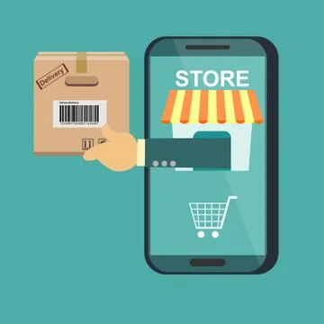 Online shopping E-commerce concept. Stock Illustration