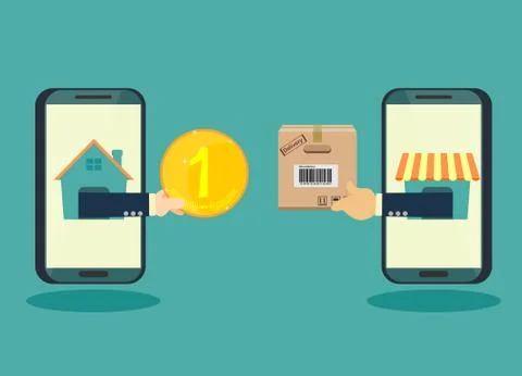 Online shopping E-commerce concept. Stock Illustration