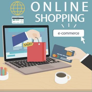Online shopping e-commerce Stock Illustration