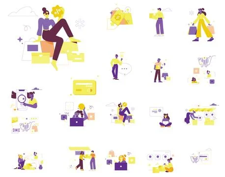 Online shopping e-commerce vector illustration Stock Illustration