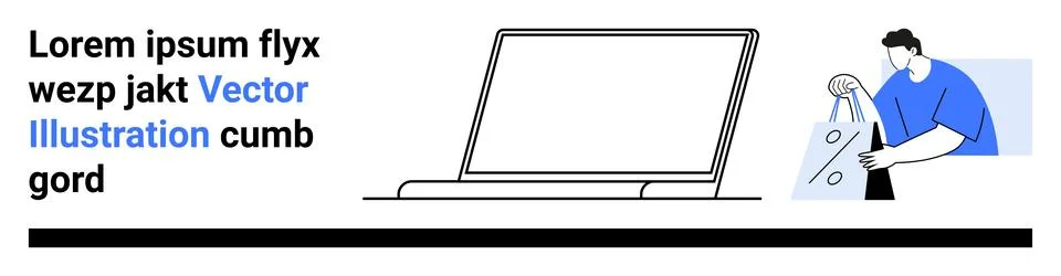 Online Shopping Experience with a Customer Adding Items to a Digital Cart Stock Illustration