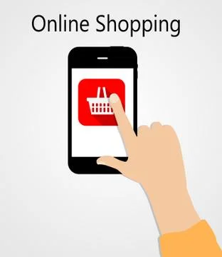 Online Shopping Flat Concept Vector Illustration Stock Illustration