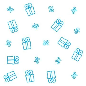 Online shopping gift discount pattern Illustrazione stock