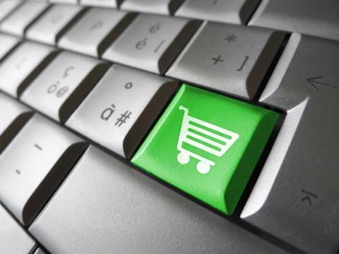 Online shopping icon computer key Stock Illustration