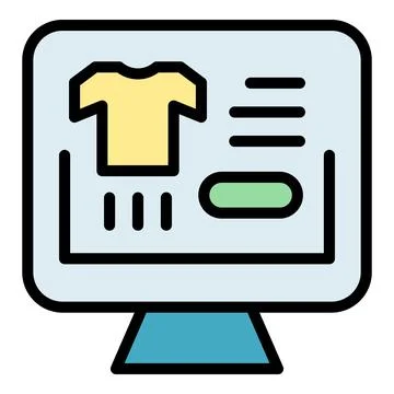 Online shopping icon vector flat 库存插图