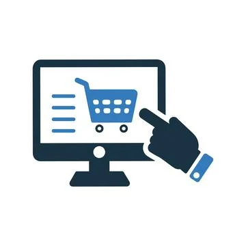 Online shopping icon, vector graphics Stock Illustration
