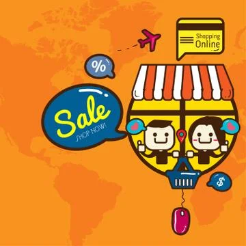 Online shopping Ilustración de archivo