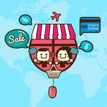 Online shopping Ilustración de archivo